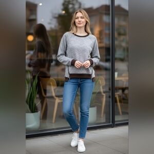 MICHAEL Michael KORS Crew Neck Sweater with Side Zippers